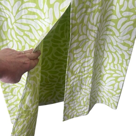 SKFK Gabriela Sleeveless Maxi Dress Green White Front Slit Size 6 Reg. $199 - Picture 13 of 14